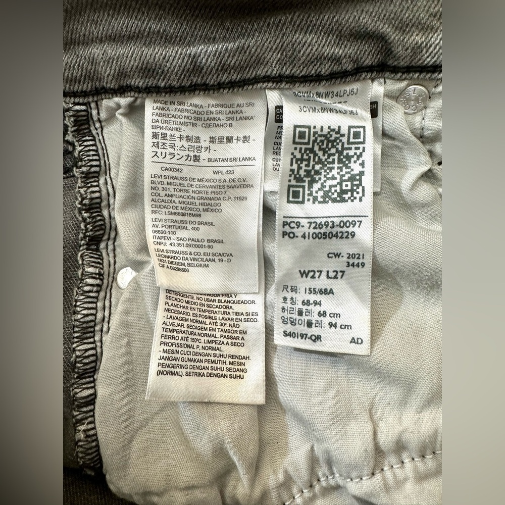 Levi’s Ribcage Straight Ankle Jeans in grey W27 L27 - Picture 16 of 16
